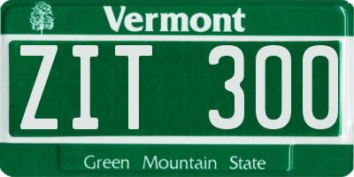 VT license plate ZIT300