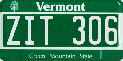 VT license plate ZIT306