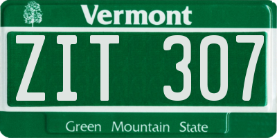 VT license plate ZIT307