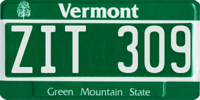 VT license plate ZIT309