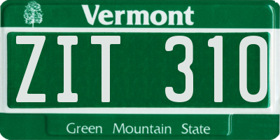 VT license plate ZIT310