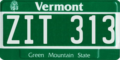 VT license plate ZIT313