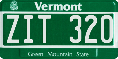 VT license plate ZIT320