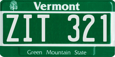 VT license plate ZIT321