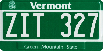 VT license plate ZIT327