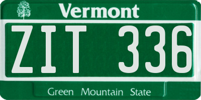 VT license plate ZIT336
