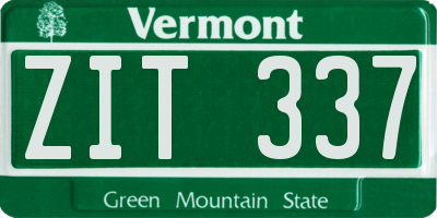 VT license plate ZIT337