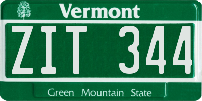 VT license plate ZIT344