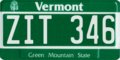 VT license plate ZIT346