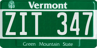 VT license plate ZIT347