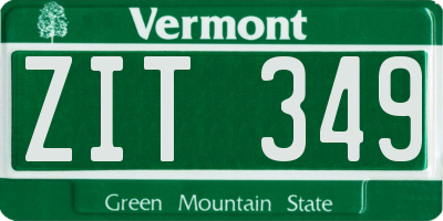VT license plate ZIT349