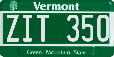 VT license plate ZIT350