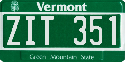 VT license plate ZIT351