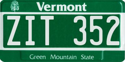 VT license plate ZIT352