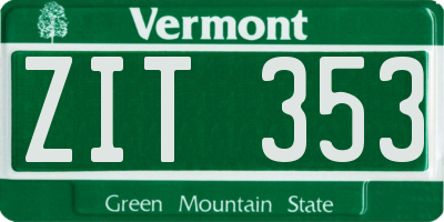 VT license plate ZIT353