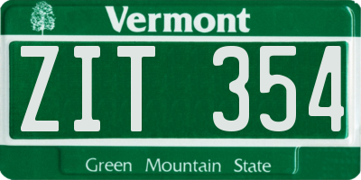 VT license plate ZIT354
