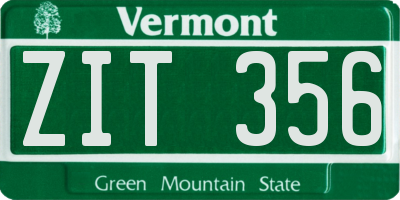 VT license plate ZIT356