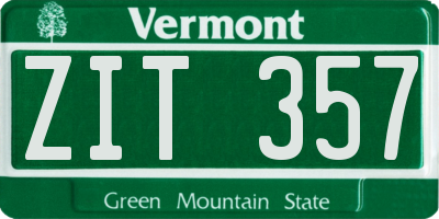 VT license plate ZIT357