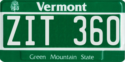 VT license plate ZIT360