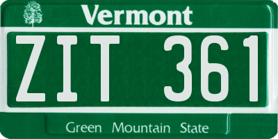VT license plate ZIT361
