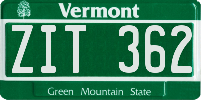VT license plate ZIT362