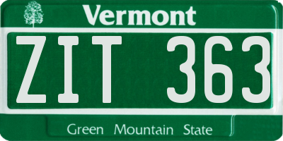 VT license plate ZIT363
