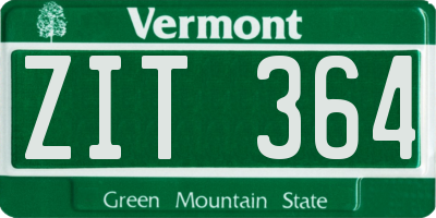 VT license plate ZIT364