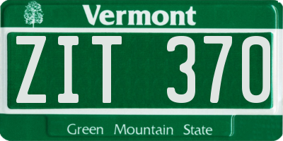 VT license plate ZIT370