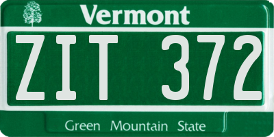 VT license plate ZIT372