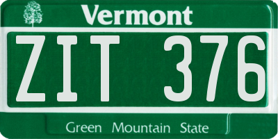 VT license plate ZIT376