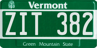 VT license plate ZIT382