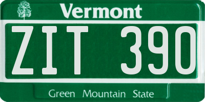 VT license plate ZIT390