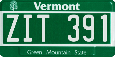 VT license plate ZIT391