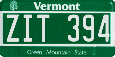 VT license plate ZIT394
