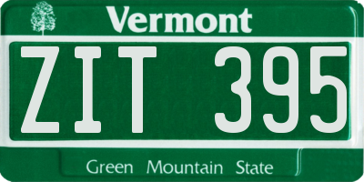 VT license plate ZIT395