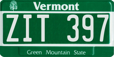 VT license plate ZIT397