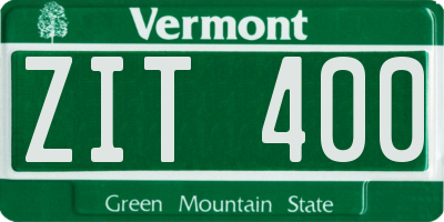 VT license plate ZIT400