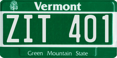 VT license plate ZIT401