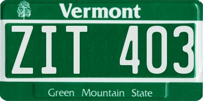 VT license plate ZIT403