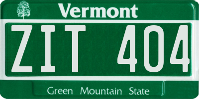VT license plate ZIT404