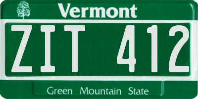 VT license plate ZIT412