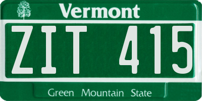 VT license plate ZIT415