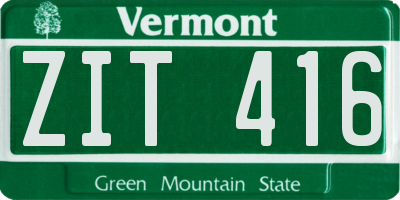 VT license plate ZIT416