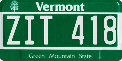 VT license plate ZIT418