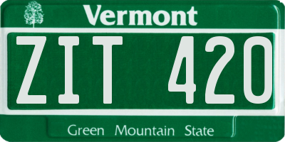 VT license plate ZIT420