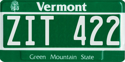 VT license plate ZIT422