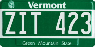 VT license plate ZIT423