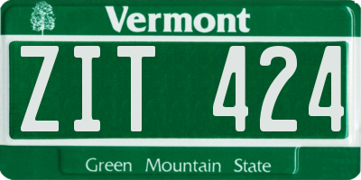 VT license plate ZIT424