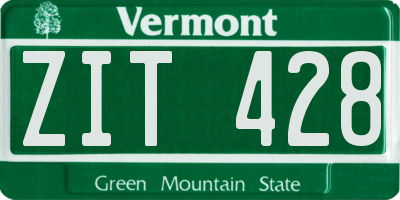 VT license plate ZIT428