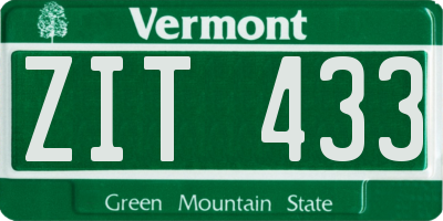 VT license plate ZIT433